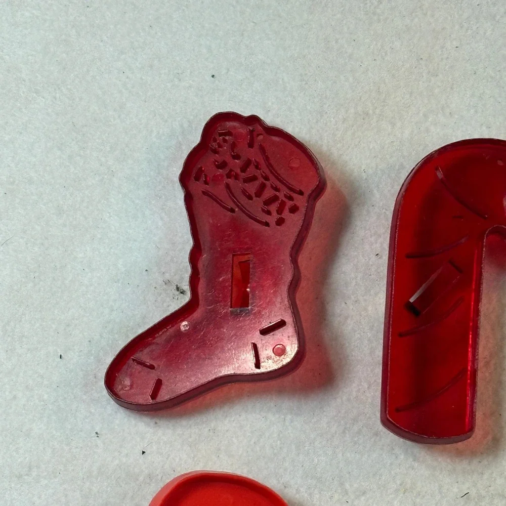 Vintage 80s Hallmark Christmas Cookie Cutter Red Green 7pc Grandmacore Americana